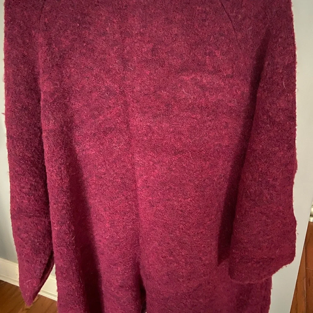 Women's Wool Eileen Fisher Burgundy Sweater - Picture 3 of 9